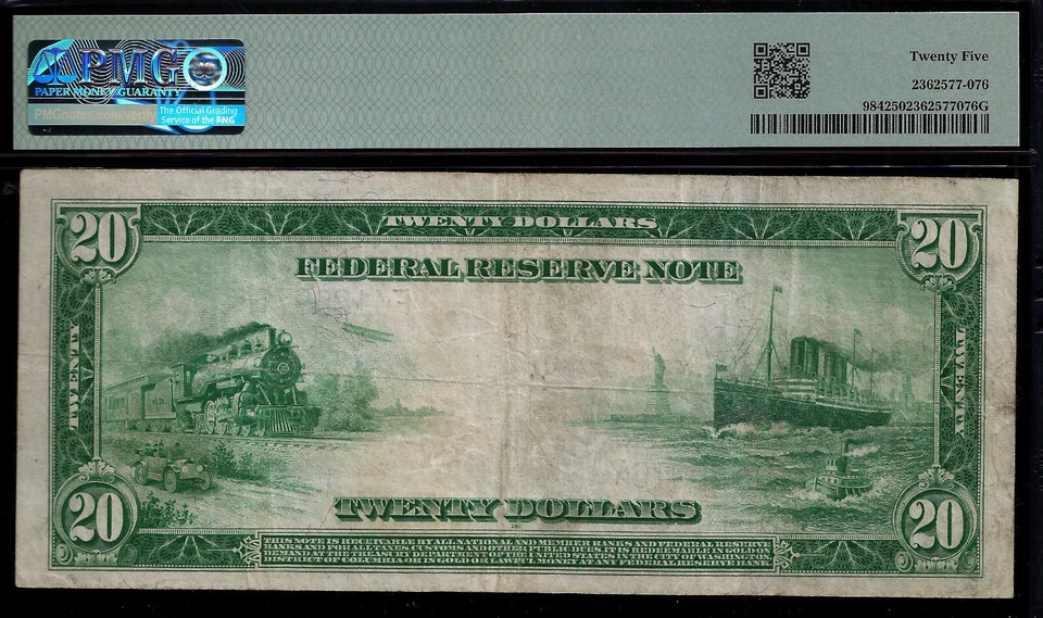 1914 $20 Federal Reserve Note PMG 25 - Atlanta District - Burke-McAdo - Fr 984 - Image 2 of 3