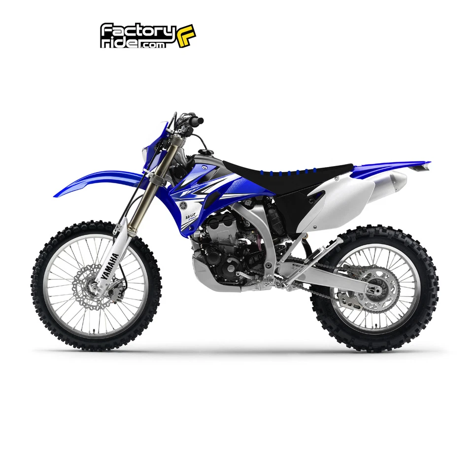 Pinza de cubierta de asiento Yamaha WR 450F 2007-2011 todo negro/costillas azules #136 Foto 2 de 4