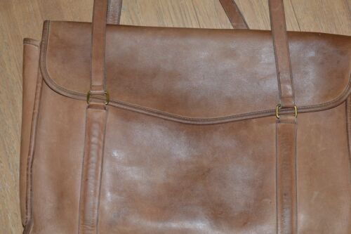 Borsa vintage Coach Envelope Portfolio Borsa per laptop 5190 marrone in pelle con guanti - Foto 3 di 12