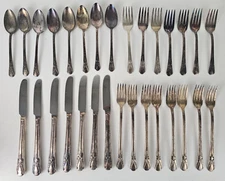 30PC Vintage Original Wm Rogers Mfg Co AVALON CABIN Reinforced Plate Flatware 💙