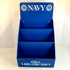 Vintage US Navy Advertising Display Case Genuine Military Issue Pamphlet Rack