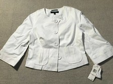 Nine West Women’s Jacket 6 White Button Up #1708