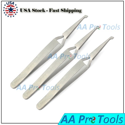 3 WIDE Bracket Removing / Placing Tweezers Pliers Orthodontic Dental Instruments - Picture 2 of 3