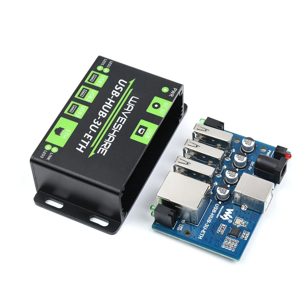 3 Way USB Hub with 100M Ethernet Port - Industrial Grade Extension Board