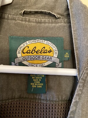 Cabelas Safari Vest Medium M Utility Hunting Fishing Pockets Green