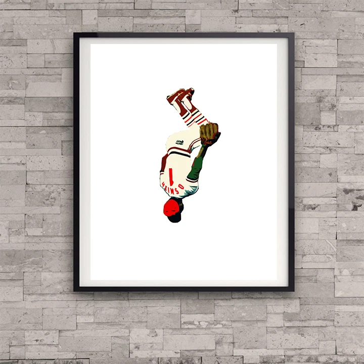 Framed St Louis Cardinals Ozzie Smith The Wizard Poster Flip Busch Stadium Gift - Image 3 of 3