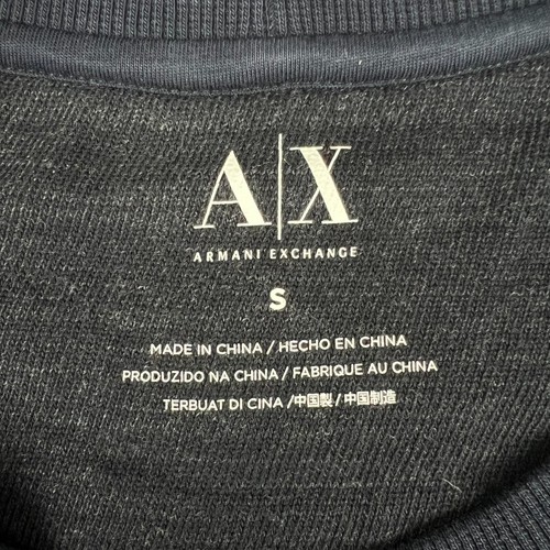 Armani Exchange Sweater Mens Small S Navy Blue Paisley All Over Print Crewneck ! - Picture 3 of 8
