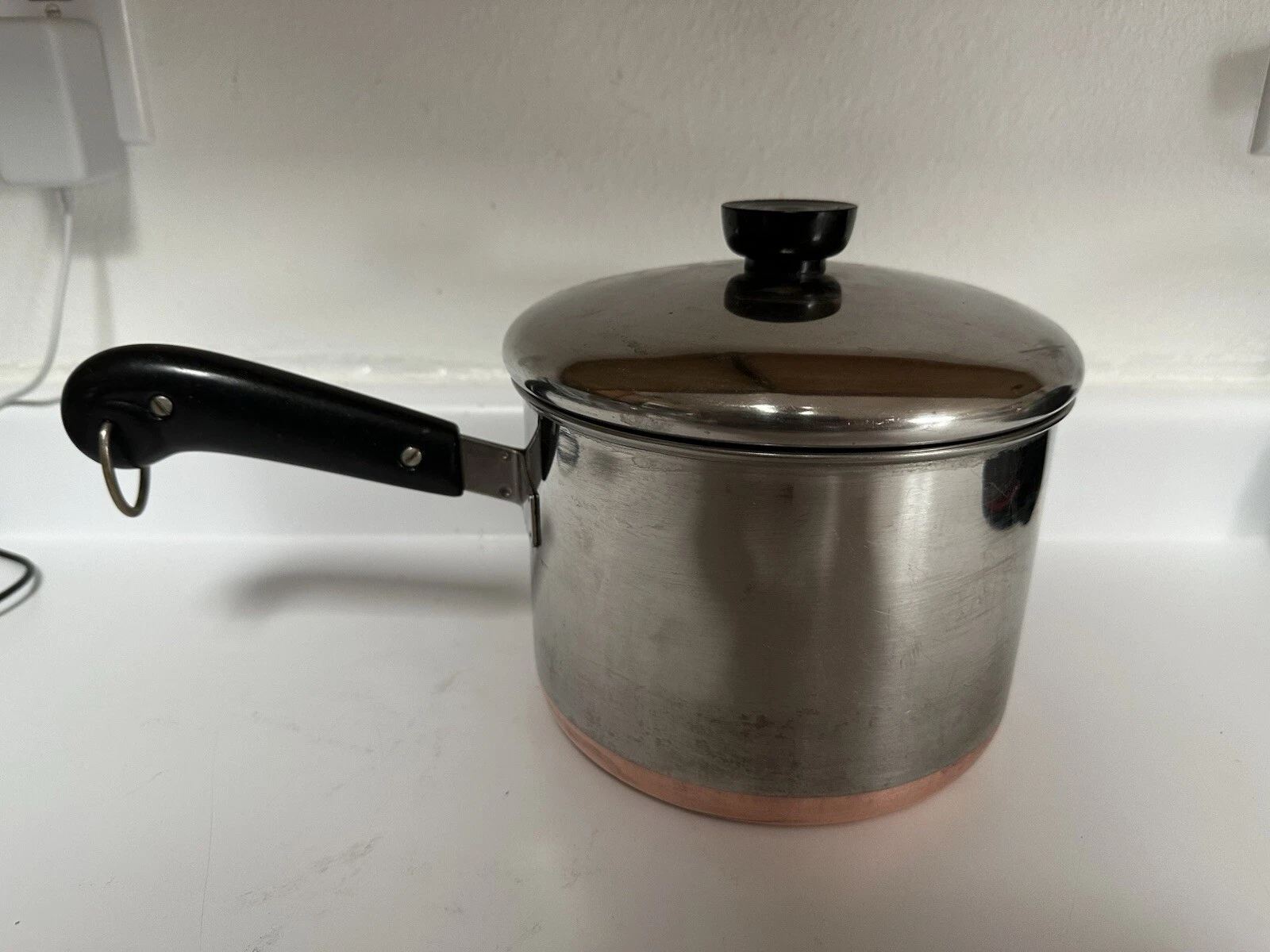 Revere Ware 1801 Copper Clad Bottom 3 Quart Sauce Pan Pot w/ Lid