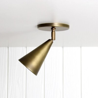 Task Flush Mount Swivel - contemporary mid-century inspired custom brass
