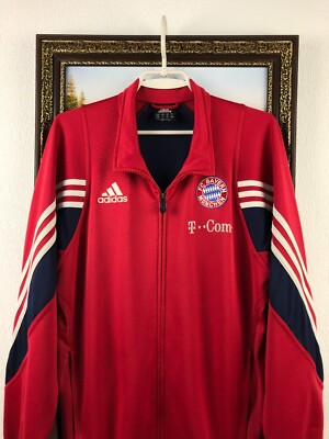 Vintage Adidas Bayern Munich Football Jacket Soccer Track Top Red
