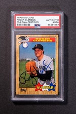 Roger Clemens, Boston Red Sox - signed 1987 Topps baseball card - PSA/DNA