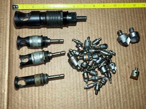 Lot Of 4 Microstop countersink cages with countersink cutters and rivet ...