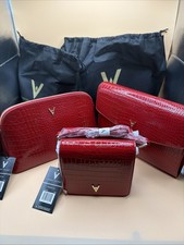 Vanessa Williams Red Croc Embossed 3PC Handbag Set NWT Crossbody Clutch Case