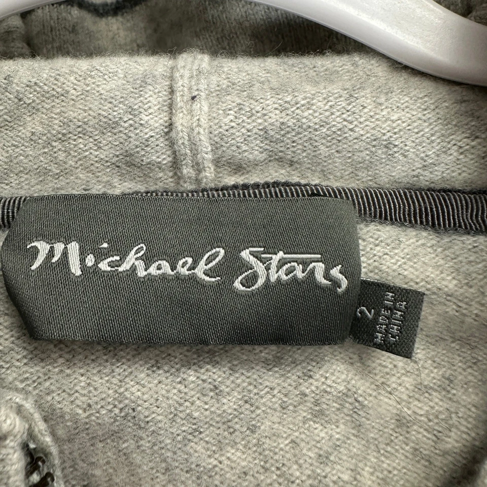Sudadera con capucha Michael Stars para mujer mezcla de cachemir talla 2 EE. UU. M silenciosa de lujo a rayas Foto 3 de 4