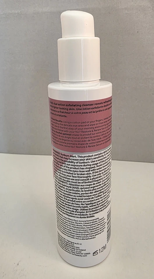 No 7  Restore & Renew Dual Action Cleansing Lotion - 6.7 fl. oz - NWOB - Image 2 of 4