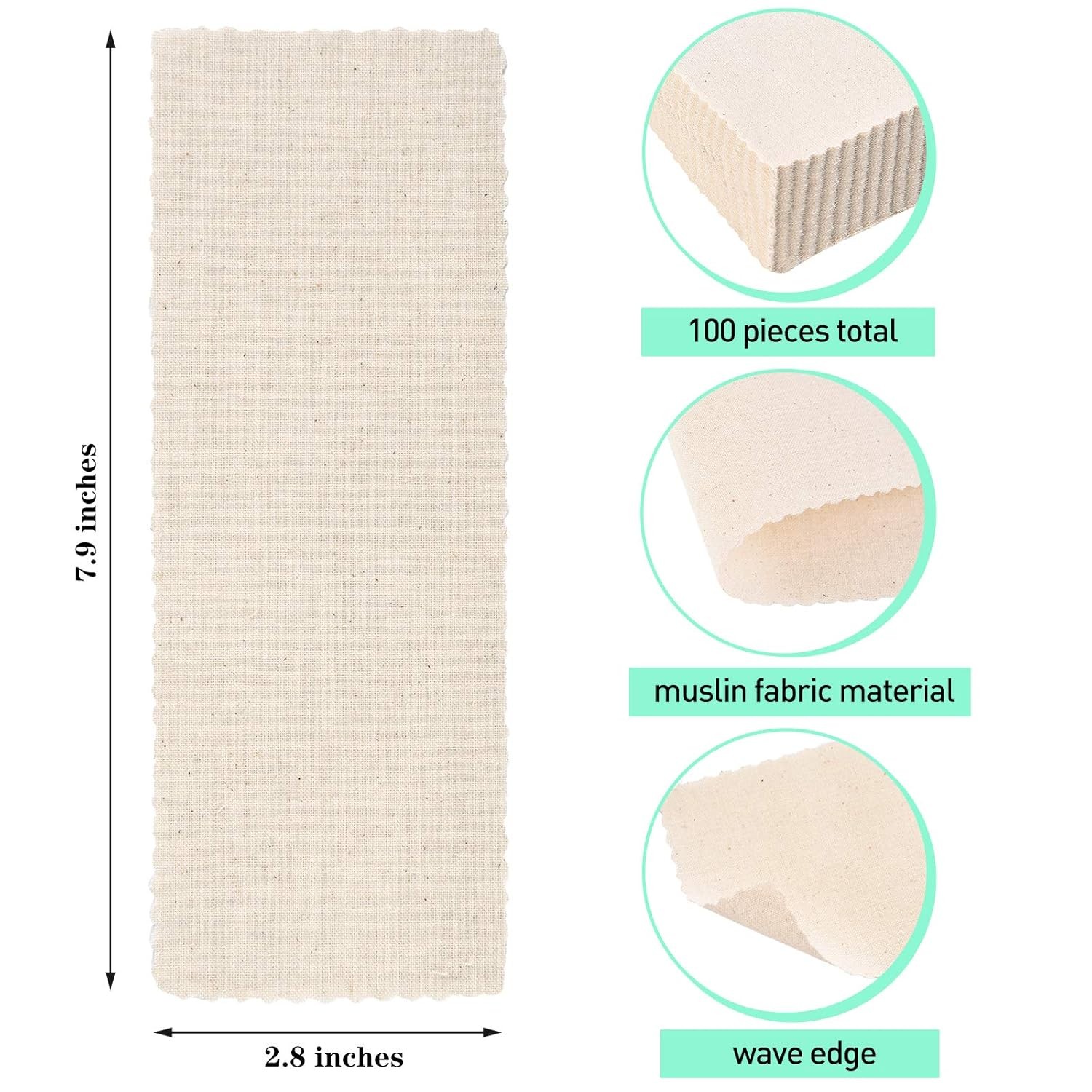 Maitys 100 Pieces Body and Facial Muslin Strips for Hair Removal Natural... 