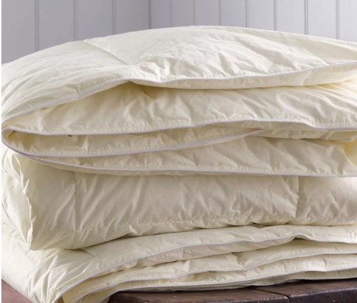 LL Bean Baffle Box Stitch Goose Down Comforter QUEEN SIZE Cream NEVER USED