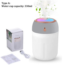 300/600ML USB Air Humidifier for Home Car with Colorful Night Light Large Capaci