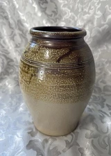 Studio Art Pottery Vase 9” Hand Thrown Glazed Speckled Stoneware Earth Tones