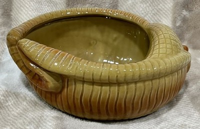 Ceramic Snail Or Sea Shell Bowl Whimsical Garden Decor 8  X 6  X 3  Cornucopia?