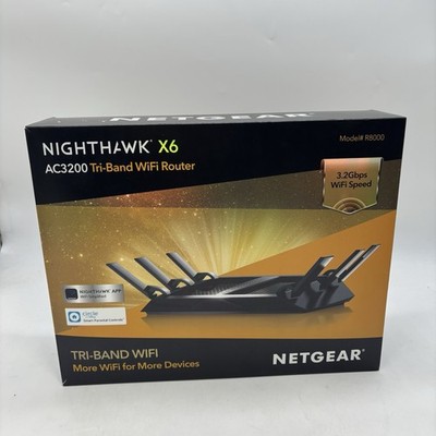 NETGEAR R8000P Nighthawk 1000 Mbps 4 Port Tri-Band WiFi Router R8000P100NAS