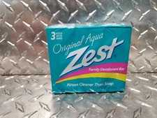 VTG Zest Aqua Family Deodorant Bath Bars 3 - 5 oz bars - 1992 NOS