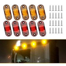 10x Amber Red LED Car Truck Trailer RV Oval 2.5" Side Clearance Marker Lights US