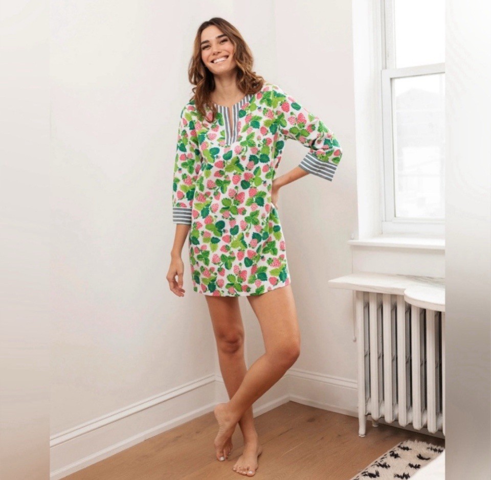 PRINTFRESH Large Strawberry Fields tunic dress or… - image 1