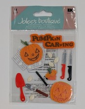 RARE Jolee's Pumpkin Carving Fall Autumn Halloween Scrapbooking Stickers