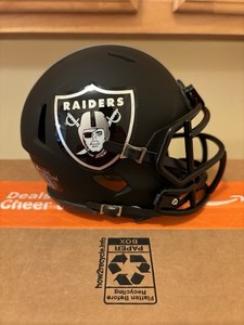 Las Vegas Raiders Custom Matte Black Eclipse Mini Football Helmet Speed