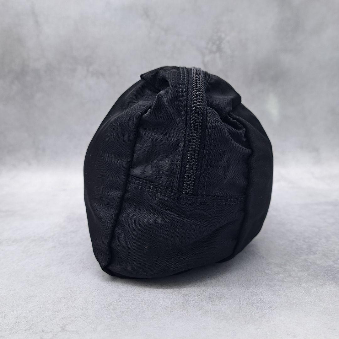 PRADA Nylon Pouch Triangular Logo Plate Black Whi… - image 4