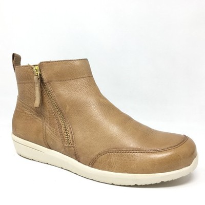 Vionic Lois Ankle Boots Booties Shoes Womens Size 8.5 D Wide Tan Leather Ortho