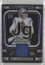2023 Panini Obsidian Atomic Materials Purple Electric Etch /75 Jared Goff