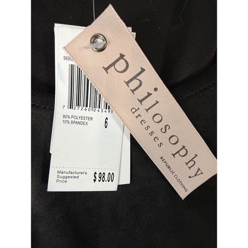 Philosophy Republic Abbigliamento Abito smanicato in ecopelle nero - Taglia 6 - Foto 6 di 10