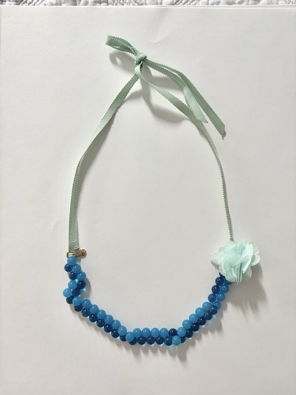Crewcuts Blue Beaded Flower Necklace Flower Detail