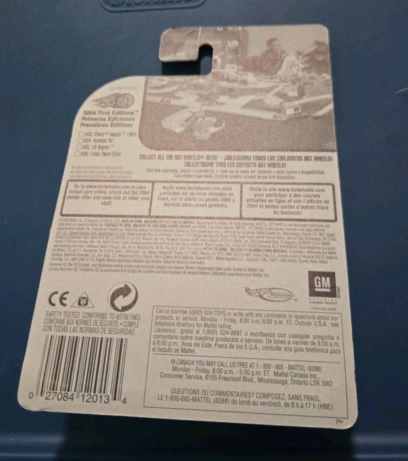 2004 Hot Wheels #34 первое издание 34/100 BLINGS HUMMER H2 желтый с хромированным блеском - Изображение 2 из 3