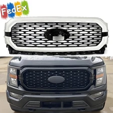 Front Bumper Grill W/ Paintable Primered Surround Fits Ford F150 F-150 2021-2023
