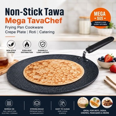 Antihaftbeschichtet Tawa 36CM Mega TavaChef Bratpfanne Kochgeschirr Crepe Teller Roti Catering