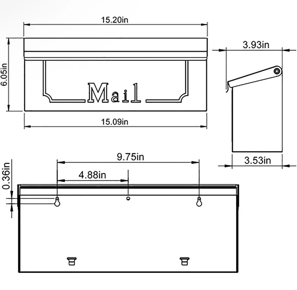 Architectural Mailboxes - Townhouse Galvanized Steel Wall Mount - Image 3 of 4