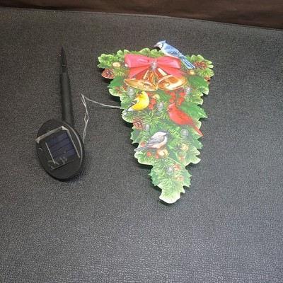 Unbranded Christmas Bird Themed Solar Powered Fence and Railing Pine Swag
