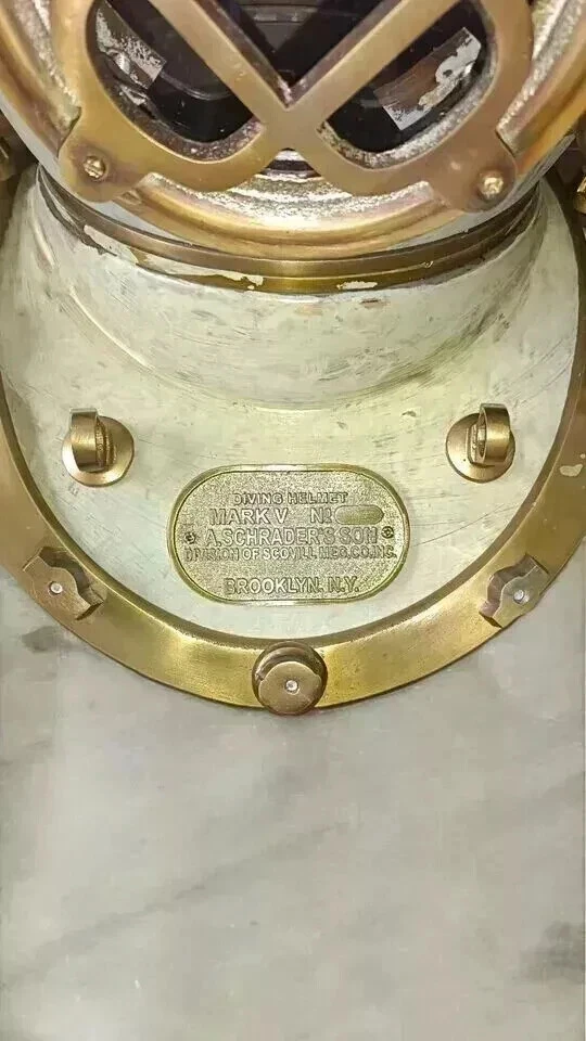 Vintage 18" Diving Divers Helmet U.S Navy Mark V Deep Sea Antique Scuba Gift - Image 2 of 4