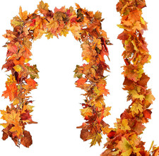 2pack Fall Garland Maple Leaf Garlands 5.9Ft/Piece Fall Maple Leaves Garland