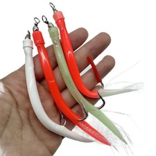 5Pcs Fishing Hooks Imitation Feather Eel Tube Lure Fishing Hooks