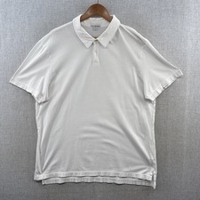James Perse Sueded Jersey Polo Shirt Mens 4 White Short Sleeve Quiet Luxury USA