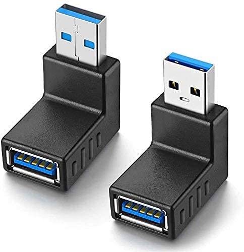 High-Speed USB 3.0 Right-Angle Adapter Male to Female Connector