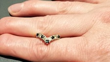 925 Sterling Silver Faux Sapphire CZ Wishbone Ring
