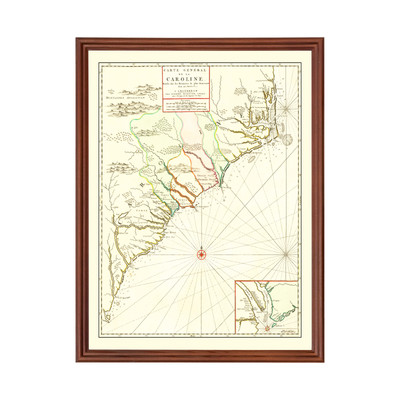 Old Map of South Carolina 1696 - Vintage South Carolina Art