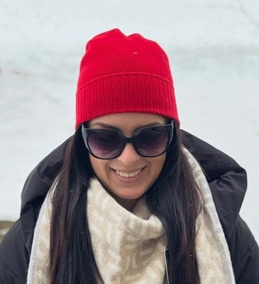 NEU ❤️Zwillingsherz ❤️ Mütze „Rippe“ mit Umschlag 100% Kaschmir, rot