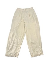 Talbots Vintage Size 16 Women Pleated Front Pants Classic Ivory 30” Inseam ED18