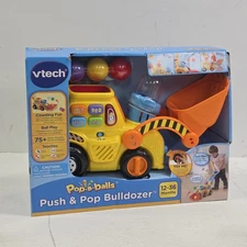 VTech Pop-a-Balls Push & Pop Bulldozer Toddler Educational Toy Sounds Songs New!